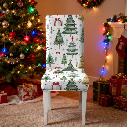 Elastic Christmas Kitchen Chair Covers