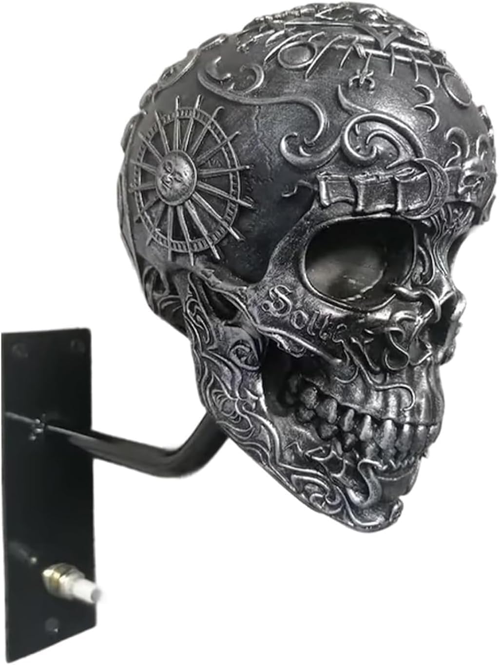 Wall Mounted Motorcycle Skull Helmet Rack