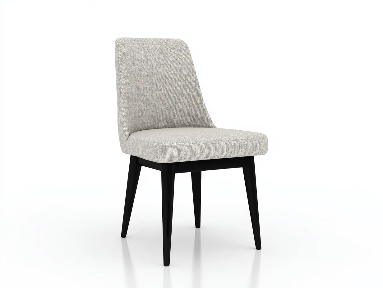 Chaise de salle à manger 47×54×86 cm – tissu gris clair et structure noire – dossier haut rembourré-Lirozahaus