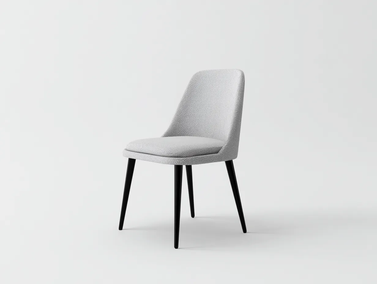 Chaise de salle à manger en tissu et métal 48×55×84 cm - gris clair/noir - style minimaliste-Lirozahaus