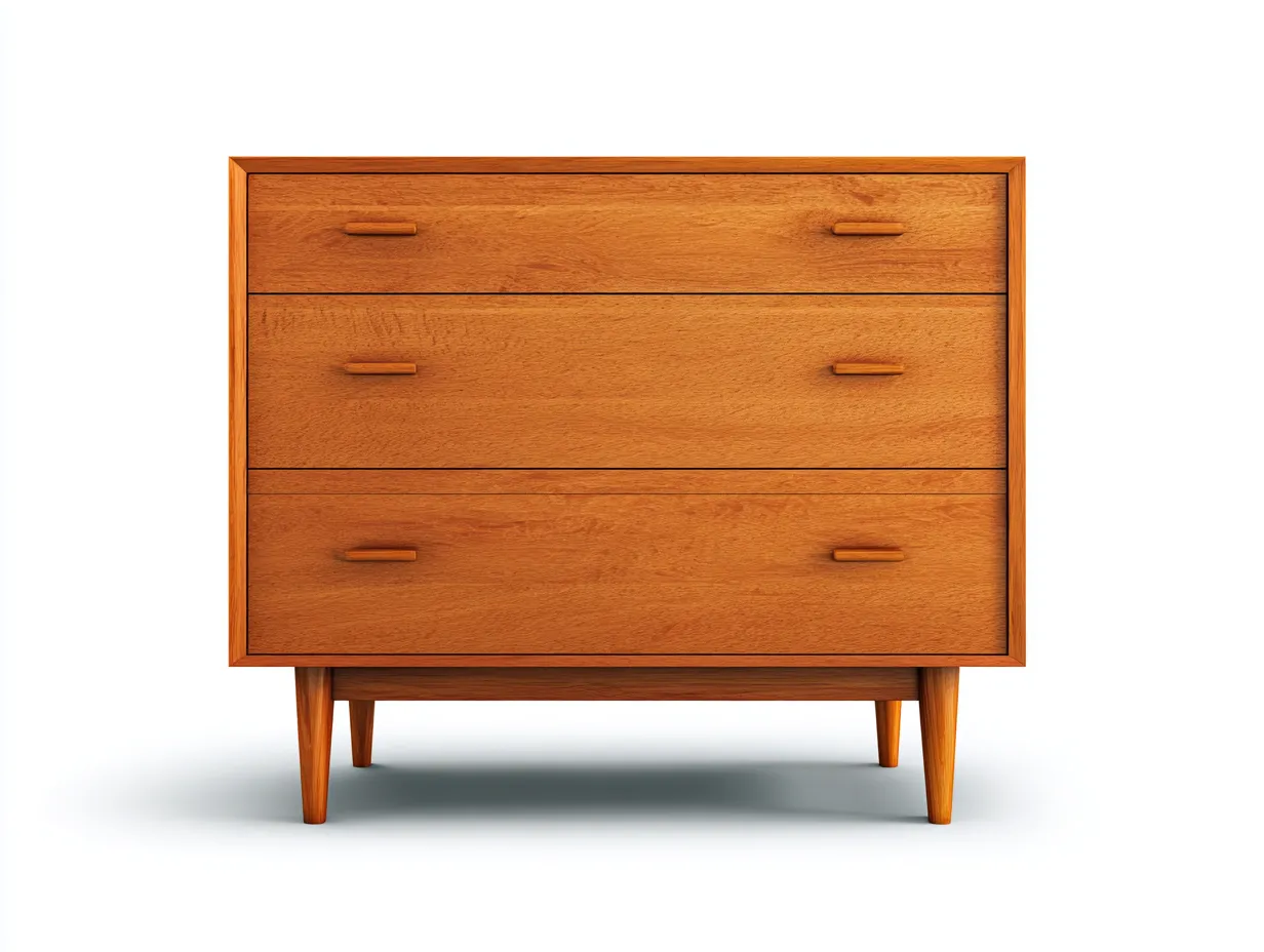 Commode en bois 100×45×88 cm – bois miel – rangement sur pieds style rétro-Lirozahaus