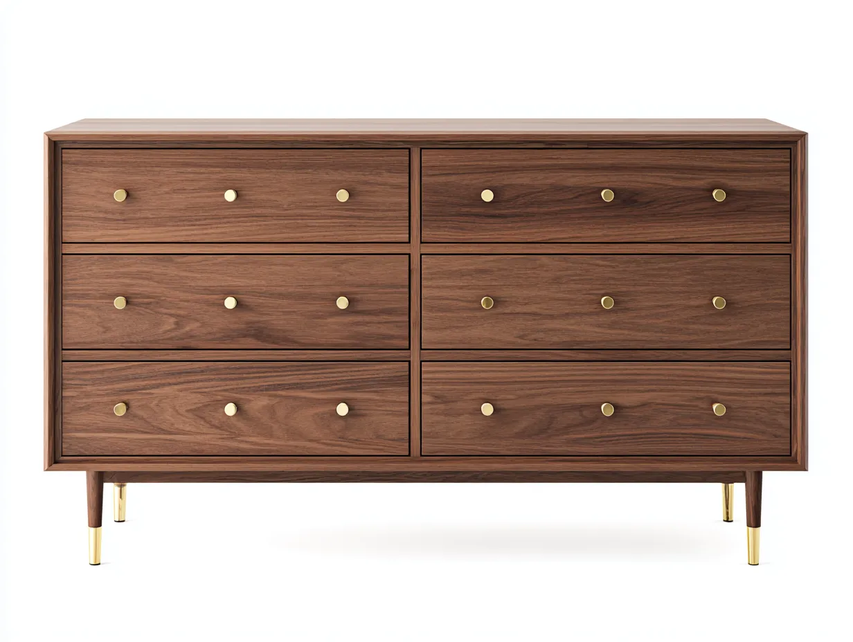 Commode en bois 150×45×85 cm – bois brun – rangement bas style contemporain-Lirozahaus