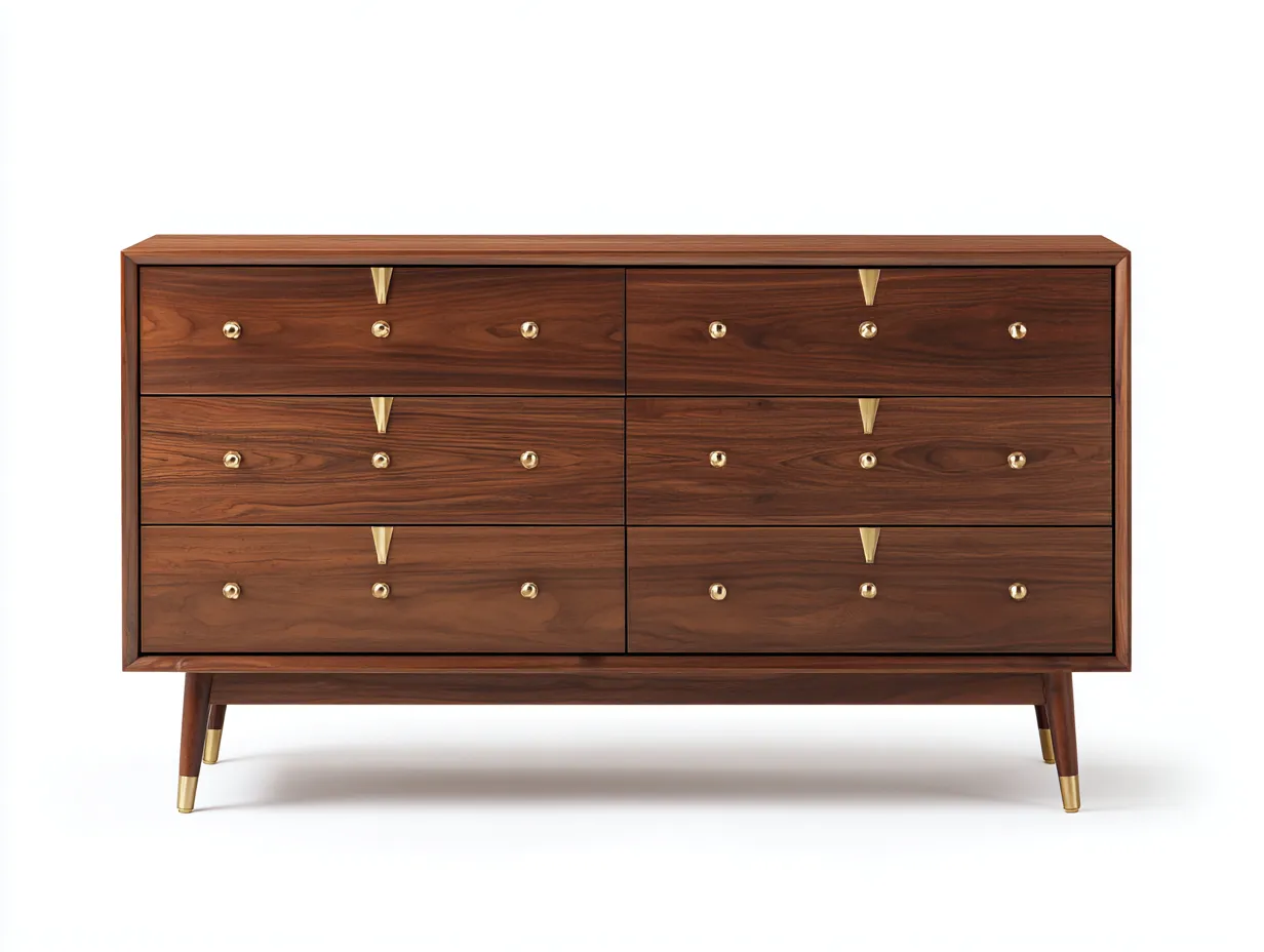 Garde-robe basse en bois 150×45×85 cm - marron - rangement horizontal pour chambre à coucher-Lirozahaus