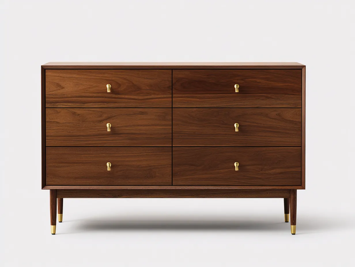 Commode de chambre 160×45×85 cm – bois brun – style rétro-Lirozahaus