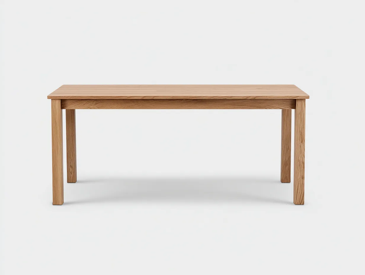Table à manger en bois 200×95×75 cm - bois clair - design arrondi-Lirozahaus