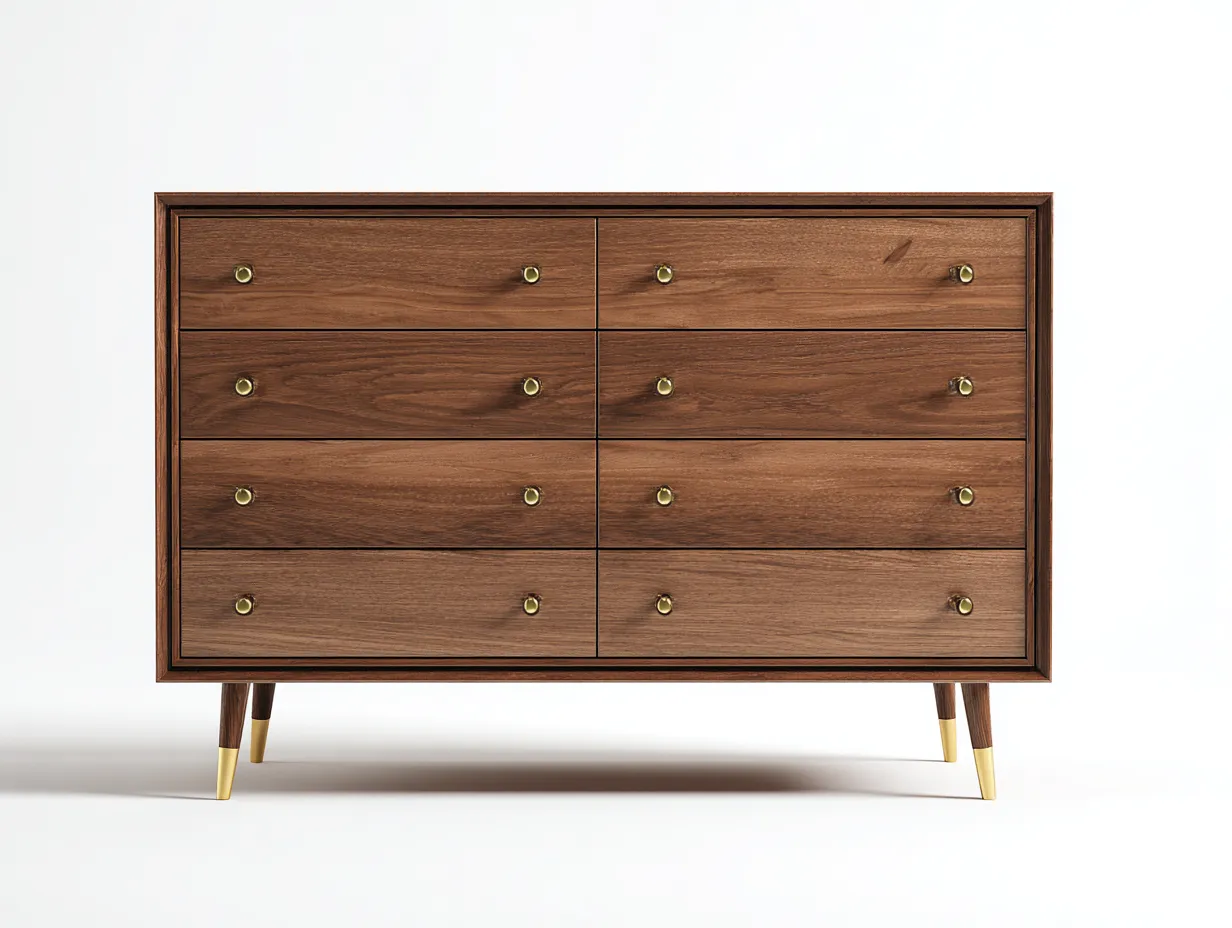Commode en bois 145×45×95 cm - marron - rangement de chambre style rétro-Lirozahaus