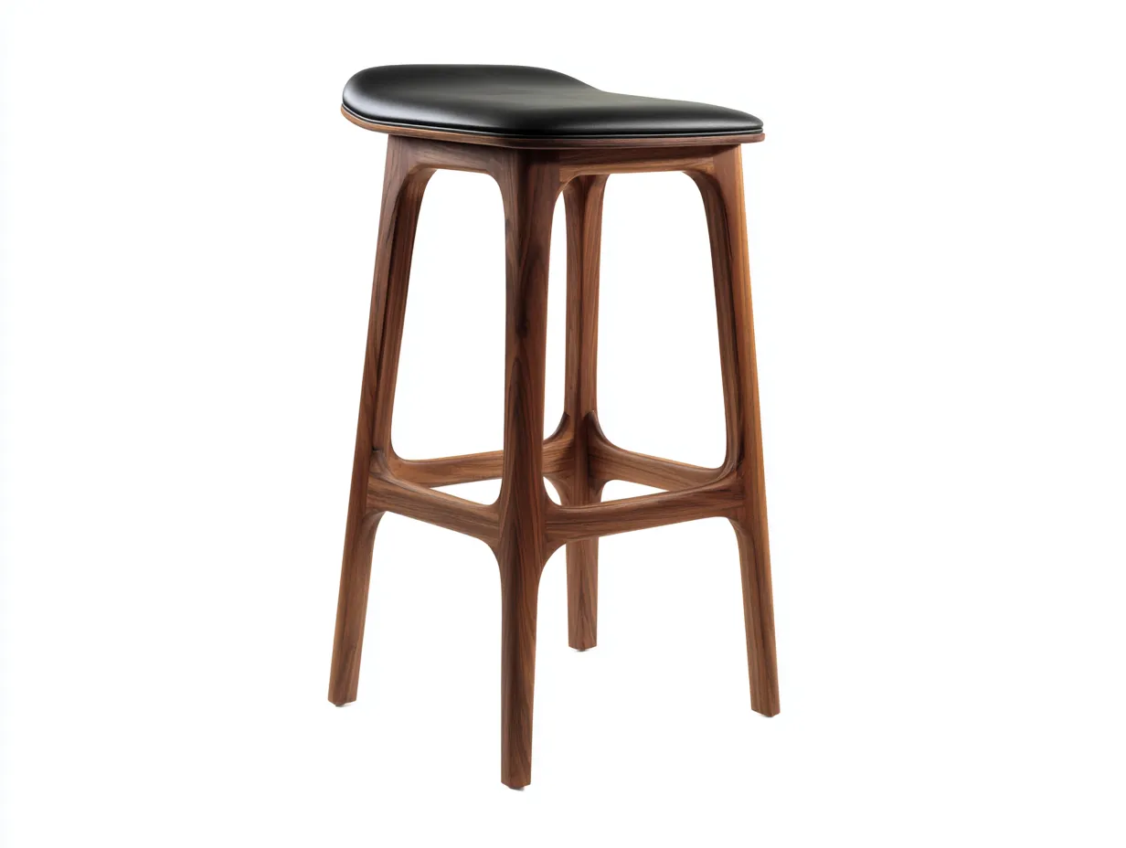 Tabourets de bar en bois et similicuir 44×48×94 cm - noir/marron - balcon design épuré-Lirozahaus