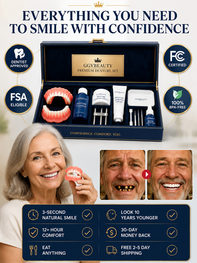 【Comfortable for All-Day Wear】Premium Full Denture Set