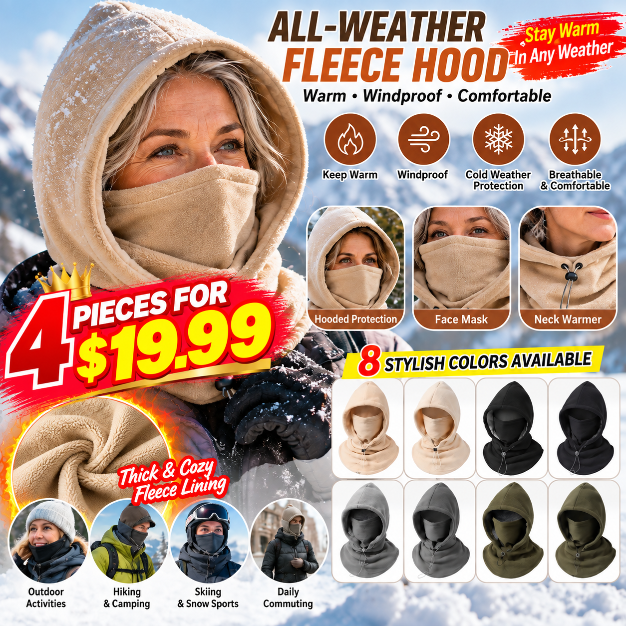 ⏳LAST DAY SALE ONLY $9.99!!✨Thermal Balaclava Face Mask with Drawstring