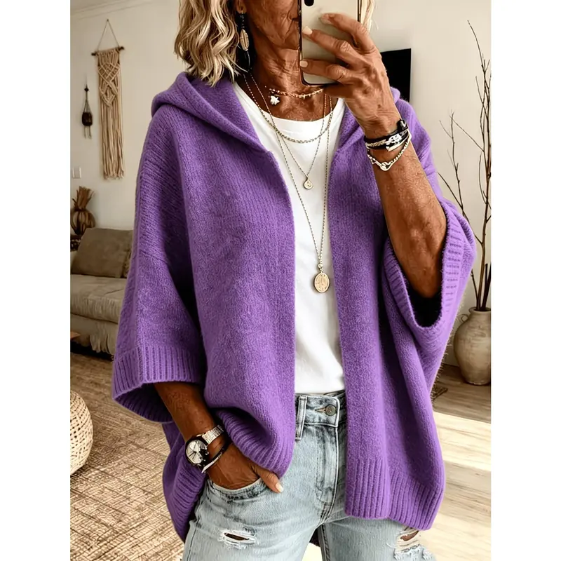 Hooded Open-Front Cardigan Women Cotton Blend 🔥 BUY 6 FOR $23.99 | BEST VALUE: 6 FOR ONLY $23.99
