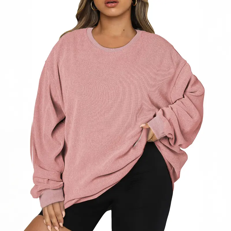 Aleumdr Women's Plus Size Oversized Corduroy Polyester Sweatshirt 🔥 BUY 6 FOR $15.99 | BEST VALUE: 19 FOR ONLY $35.99