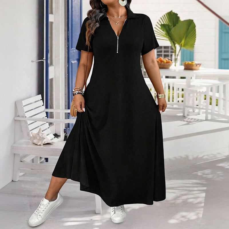 ⌛ Limited-Time Offer – Women’s Casual Solid Color Zipper Maxi Dress 💃 🔥 BUY 6 FOR $23.99 | BEST VALUE: 6 FOR ONLY $23.99
