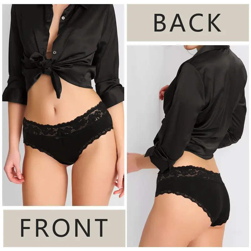 LEVAO Cotton Lace Bikini Underwear for Women, 6-Pack🔥 Buy 6 for just $14.99 | Super Deal: 6 for only $14.99