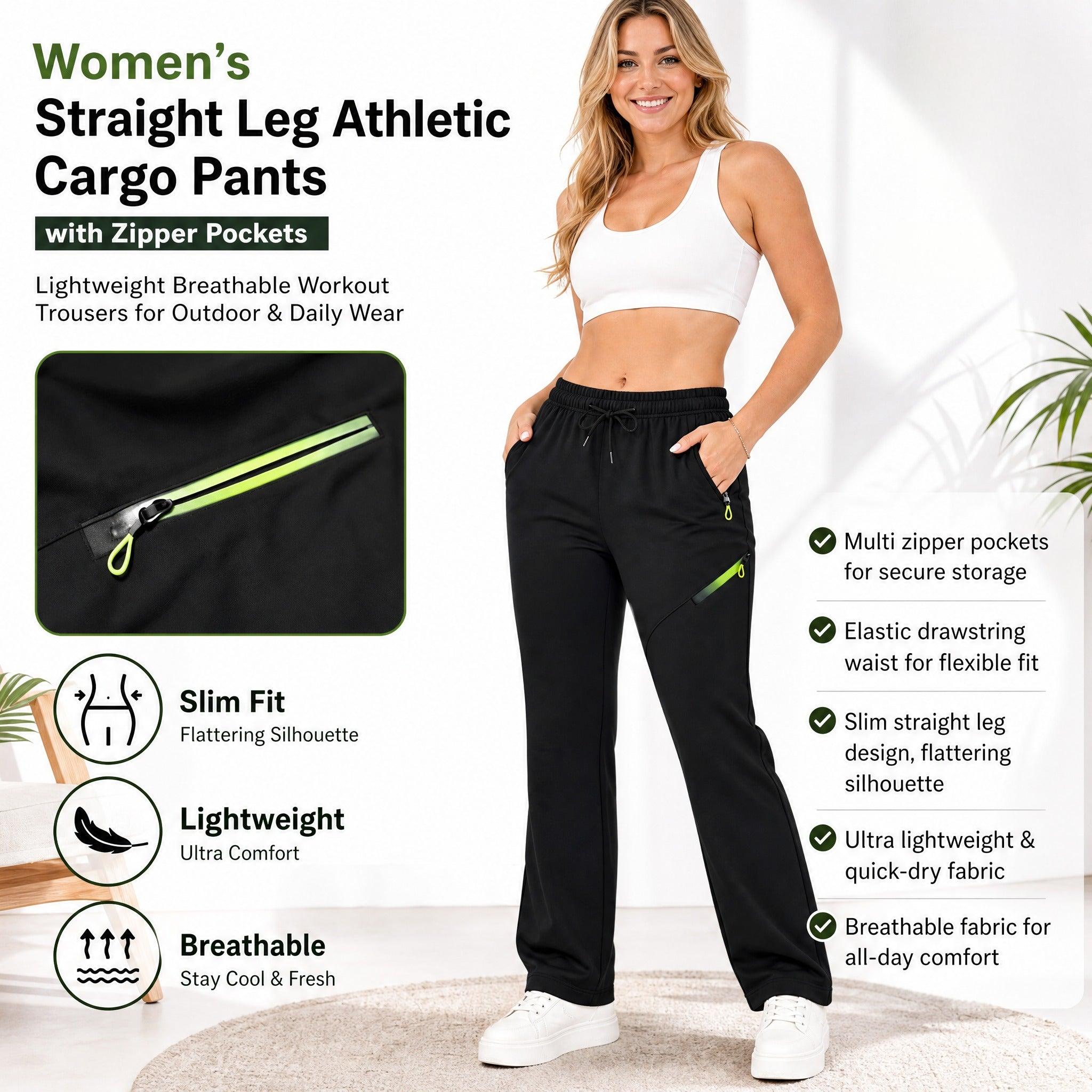 👖 Women’s Straight-Leg Cargo Trousers – Elastic Waist, 6-Pocket Casual Pants 🔥 BUY 4 FOR $15.99 | BEST VALUE: 4 FOR ONLY $15.99 ✨
