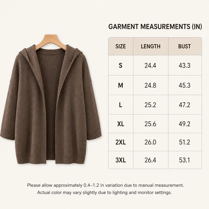 Hooded Open-Front Cardigan Women Cotton Blend 🔥 BUY 6 FOR $23.99 | BEST VALUE: 6 FOR ONLY $23.99