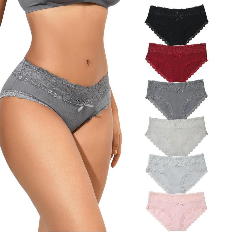 LEVAO Cotton Lace Bikini Underwear for Women, 6-Pack🔥 Buy 6 for just $14.99 | Super Deal: 6 for only $14.99