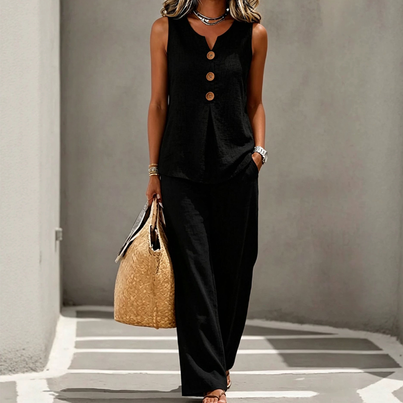 💗 Women’s Sleeveless Button Top & Loose Pants Set 🔥 BUY 8 FOR $29.90 | BEST VALUE: 8 FOR ONLY $29.90