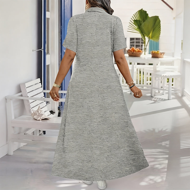 ⌛ Limited-Time Offer – Women’s Casual Solid Color Zipper Maxi Dress 💃 🔥 BUY 6 FOR $23.99 | BEST VALUE: 6 FOR ONLY $23.99