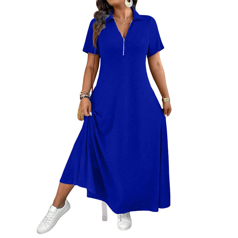⌛ Limited-Time Offer – Women’s Casual Solid Color Zipper Maxi Dress 💃 🔥 BUY 6 FOR $23.99 | BEST VALUE: 6 FOR ONLY $23.99