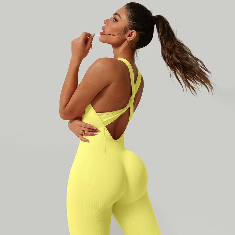 🏋️‍♀️ NcmRyu Women’s Ribbed Stretch Workout Jumpsuit 🔥 BUY 5 FOR $23.99 | BEST VALUE: 5 FOR ONLY $23.99