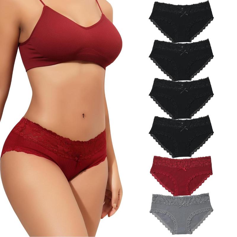 LEVAO Cotton Lace Bikini Underwear for Women, 6-Pack🔥 Buy 6 for just $14.99 | Super Deal: 6 for only $14.99