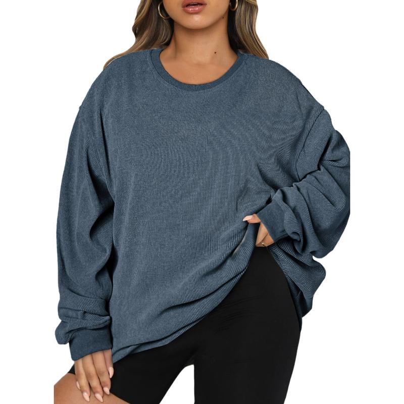 Aleumdr Women's Plus Size Oversized Corduroy Polyester Sweatshirt 🔥 BUY 7 FOR $17.99 | BEST VALUE: 19 FOR ONLY $25.99  