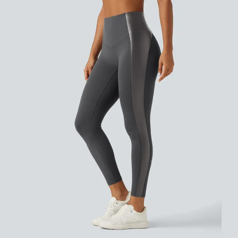 High Waisted Stretchy PU Tummy Control Yoga Leggings with Pocket🔥 BUY 7 FOR $17.99 | BEST VALUE: 11 FOR ONLY $24.99