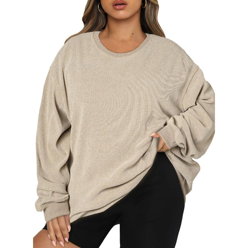 Aleumdr Women's Plus Size Oversized Corduroy Polyester Sweatshirt 🔥 BUY 7 FOR $17.99 | BEST VALUE: 19 FOR ONLY $25.99  