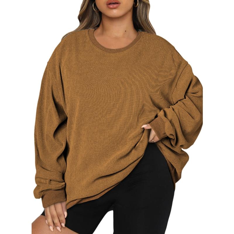 Aleumdr Women's Plus Size Oversized Corduroy Polyester Sweatshirt 🔥 BUY 7 FOR $17.99 | BEST VALUE: 19 FOR ONLY $25.99  