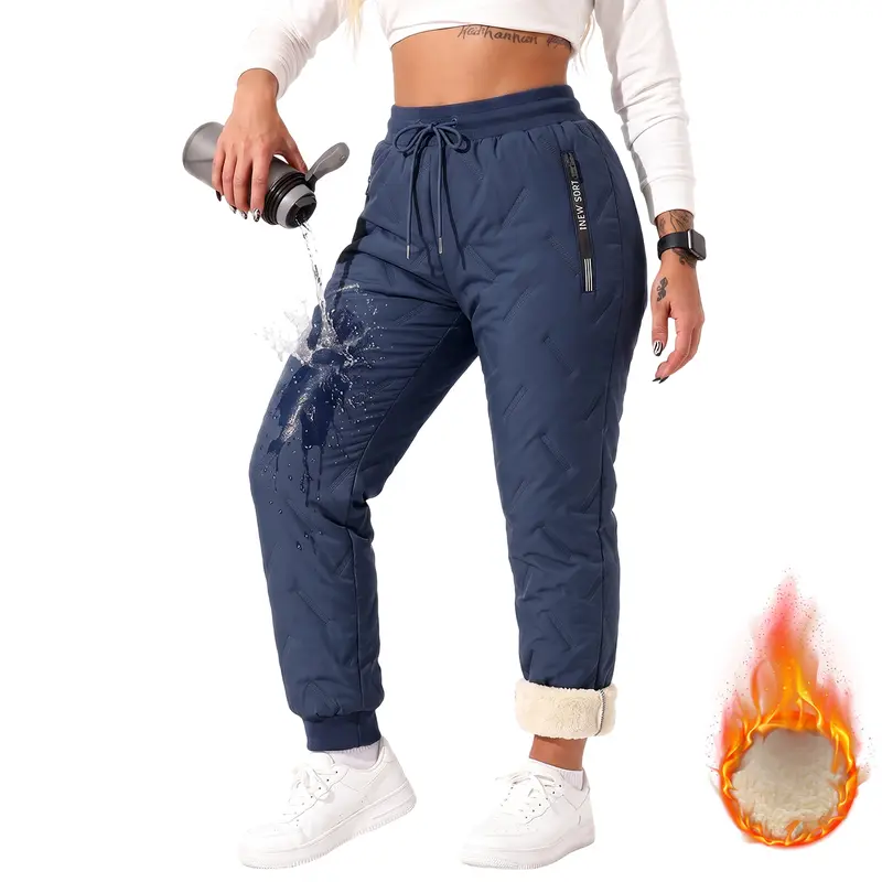 JOGWAVE Women's Polyester Fleece-Lined Mid-Waist Pants