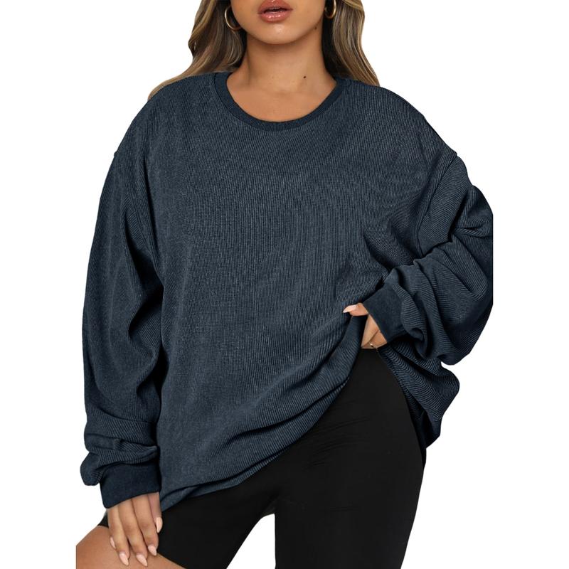 Aleumdr Women's Plus Size Oversized Corduroy Polyester Sweatshirt 🔥 BUY 7 FOR $17.99 | BEST VALUE: 19 FOR ONLY $25.99  
