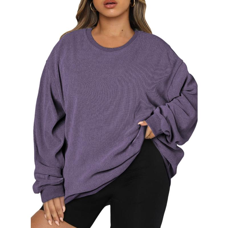 Aleumdr Women's Plus Size Oversized Corduroy Polyester Sweatshirt 🔥 BUY 7 FOR $17.99 | BEST VALUE: 19 FOR ONLY $25.99  