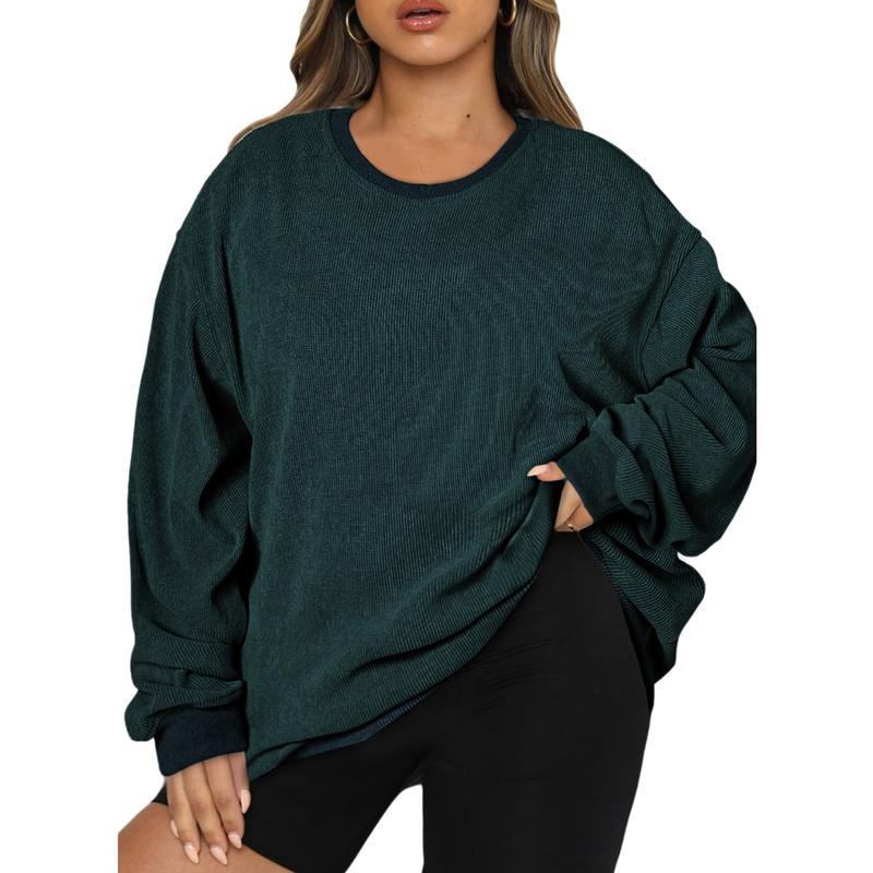 Aleumdr Women's Plus Size Oversized Corduroy Polyester Sweatshirt 🔥 BUY 7 FOR $17.99 | BEST VALUE: 19 FOR ONLY $25.99  