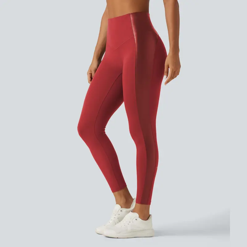 High Waisted Stretchy PU Tummy Control Yoga Leggings with Pocket🔥 BUY 7 FOR $17.99 | BEST VALUE: 11 FOR ONLY $24.99
