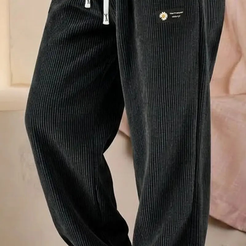 Women's Straight Leg Corduroy Pants – Drawstring Waist Casual Bottoms for All Seasons.🔥BUY 4 FOR $19.95 | BEST VALUE: 9 FOR ONLY $24.95