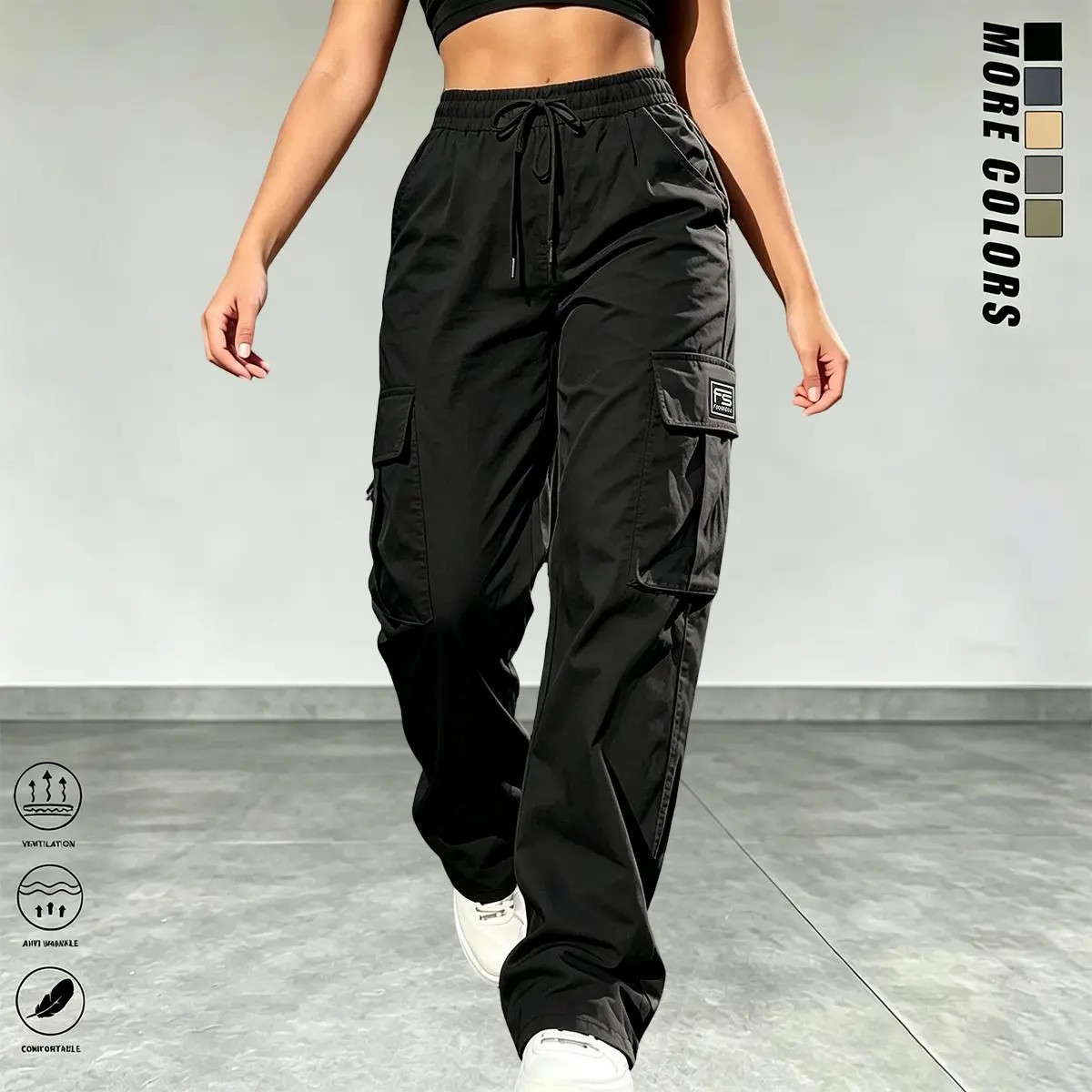 Women's Cargo Pants – Elastic Waist Loose Fit Bohemian Casual Trousers with Pockets🔥BUY 3 FOR $20.99 | BEST VALUE: 5 FOR ONLY $23.99