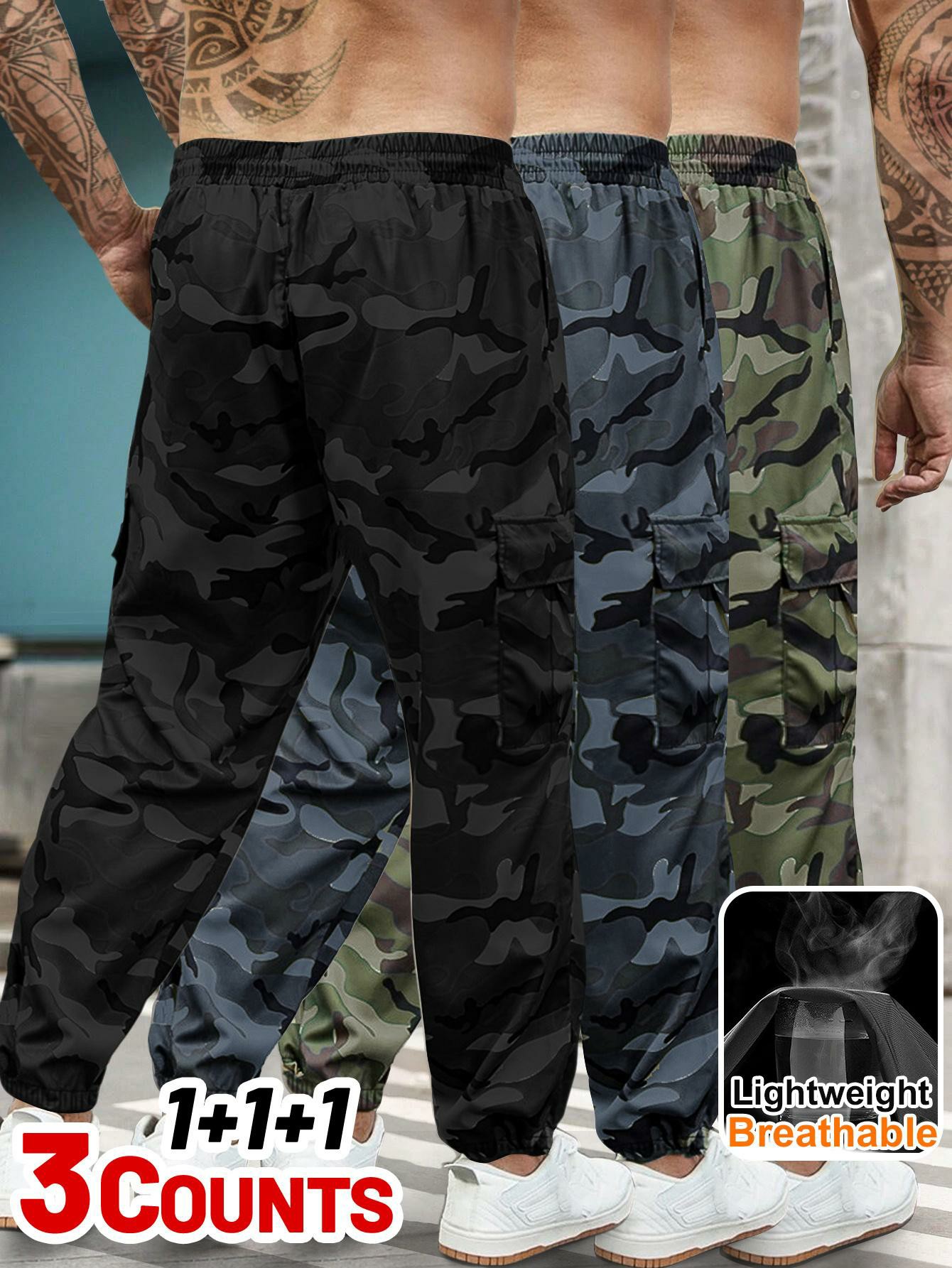 Men's 3-Piece Camo Tactical Work Pants – Breathable Quick-Dry Multi-Pocket Outdoor Pants 🔥BUY 3 FOR $20.99 | BEST VALUE: 6 FOR ONLY $24.99