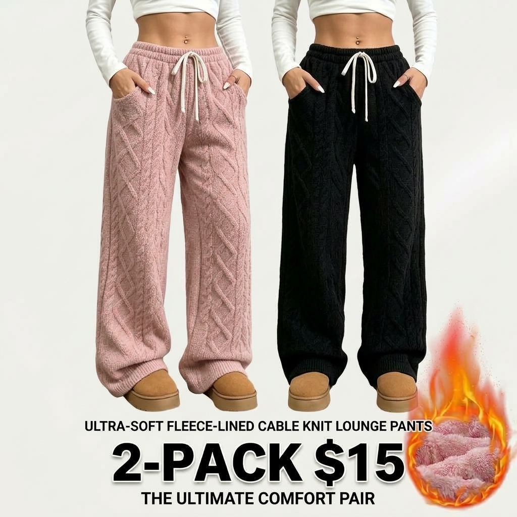 Women's 2-Pack Fleece Pajama Pants – Warm Loose Fit Sleepwear & Loungewear Bottoms🔥BUY 2 FOR $15.99 | BEST VALUE: 4 FOR ONLY $22.99