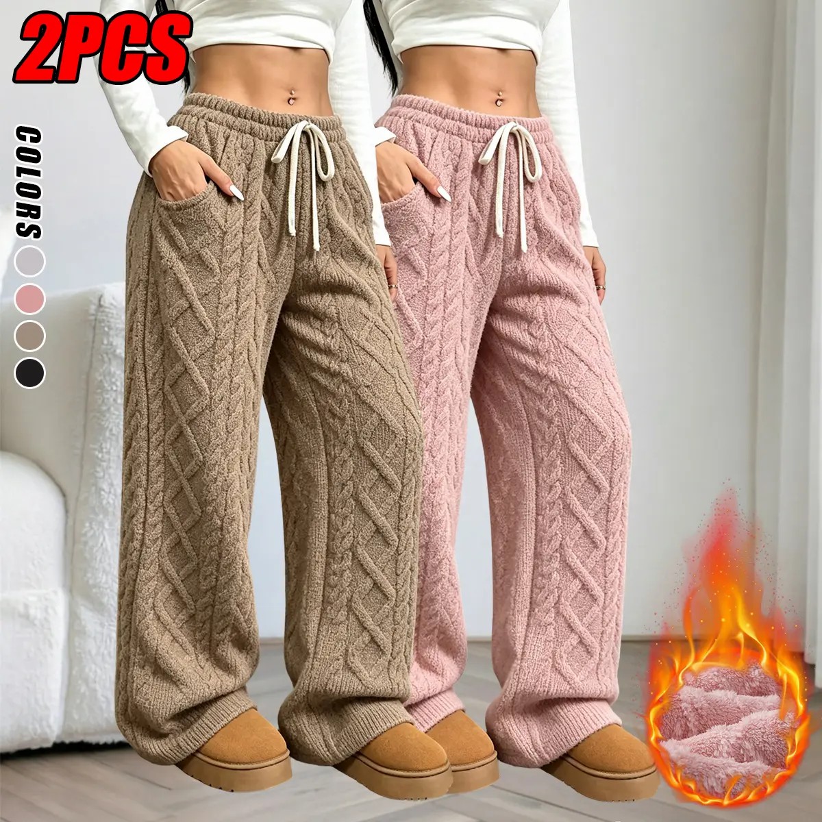 Women's 2-Pack Fleece Pajama Pants – Warm Loose Fit Sleepwear & Loungewear Bottoms🔥BUY 2 FOR $15.99 | BEST VALUE: 4 FOR ONLY $22.99