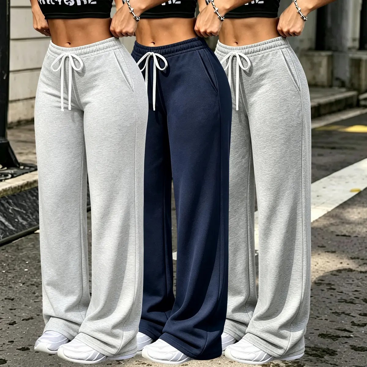 Women's 3-Pack Fleece-Lined Wide Leg Pants – Drawstring Waist Casual Bottoms with Pockets🔥BUY 3 FOR $20.99 | BEST VALUE: 6 FOR ONLY $24.99
