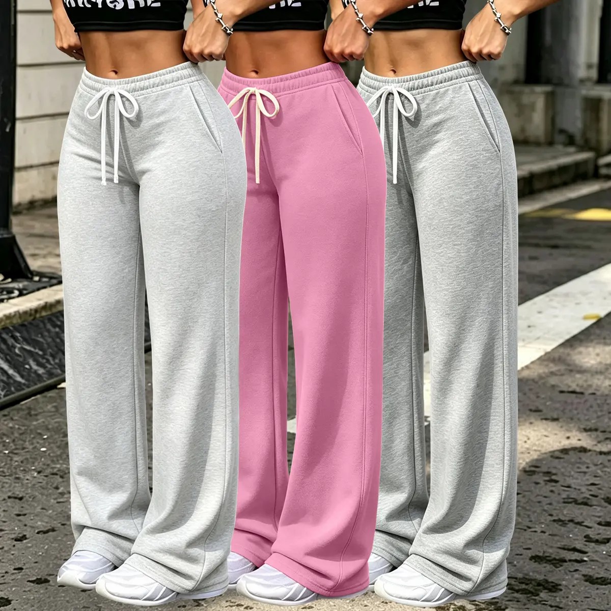 Women's 3-Pack Fleece-Lined Wide Leg Pants – Drawstring Waist Casual Bottoms with Pockets🔥BUY 3 FOR $20.99 | BEST VALUE: 6 FOR ONLY $24.99