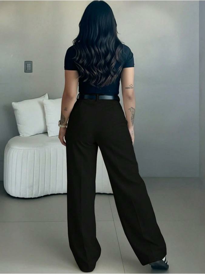 Women's High-Waisted Wide Leg Trousers – Business Casual Drape Pants with Pockets & Belt Loops🔥BUY 5 FOR $20.99 | BEST VALUE: 6 FOR ONLY $24.99