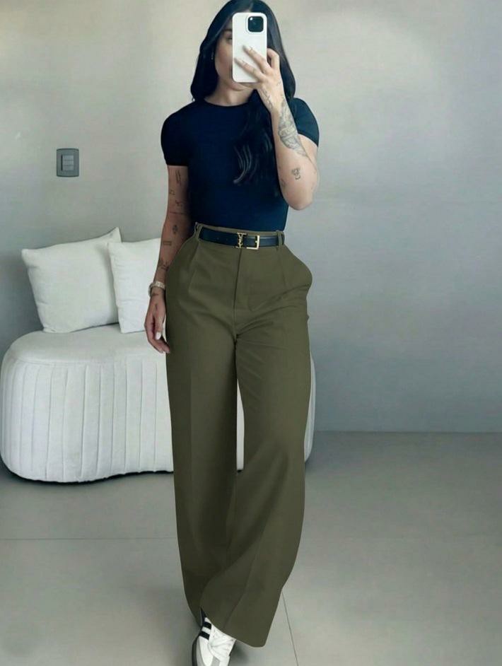 Women's High-Waisted Wide Leg Trousers – Business Casual Drape Pants with Pockets & Belt Loops🔥BUY 5 FOR $20.99 | BEST VALUE: 6 FOR ONLY $24.99