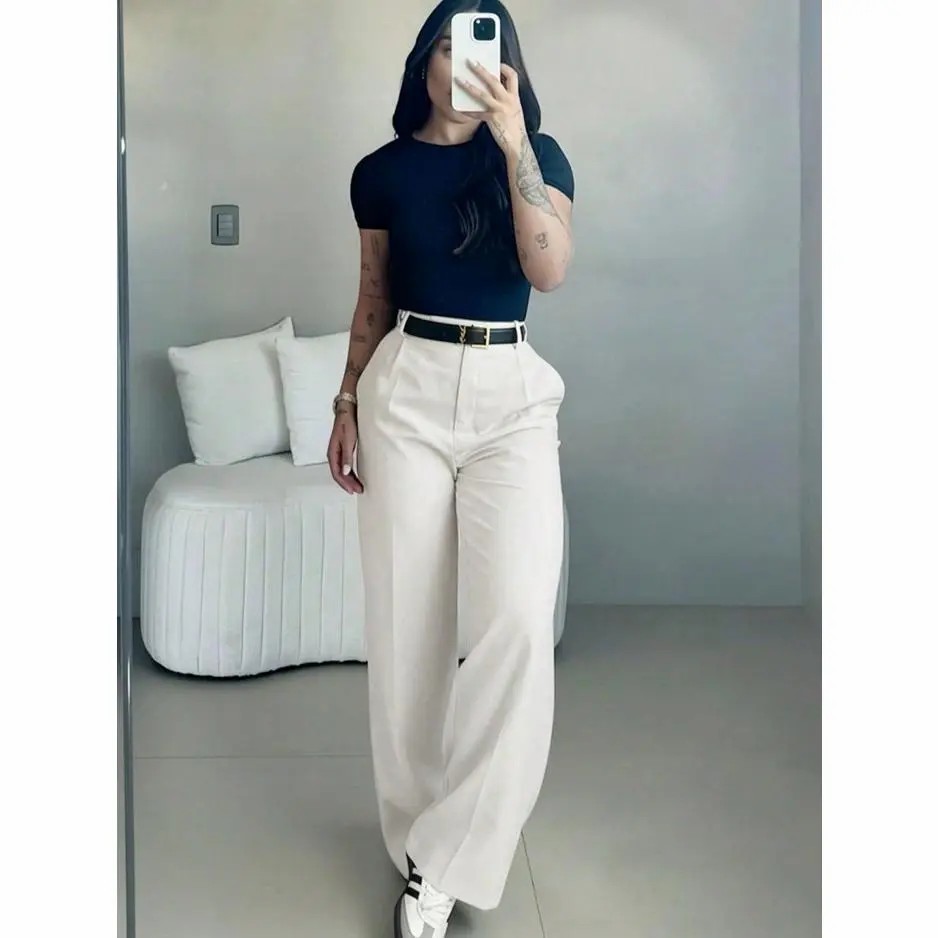Women's High-Waisted Wide Leg Trousers – Business Casual Drape Pants with Pockets & Belt Loops🔥BUY 5 FOR $20.99 | BEST VALUE: 6 FOR ONLY $24.99