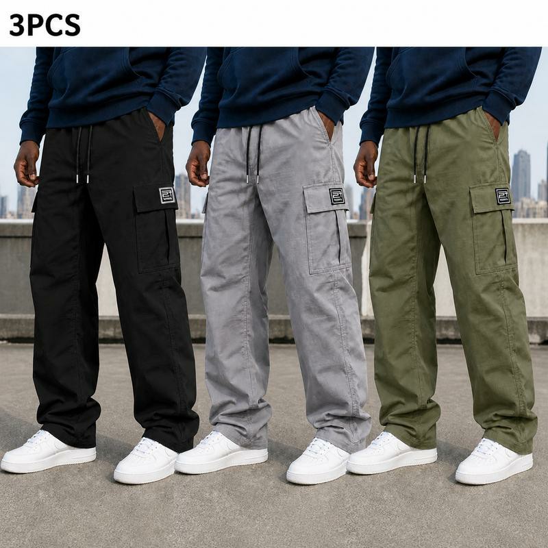 Men's 6-Pack Loose Fit Cargo Pants – Elastic Waist Solid Color Work & Outdoor Trousers🔥BUY 6 FOR $24.00| BEST VALUE: 6 FOR ONLY $24.00