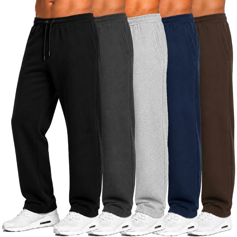 Men's 5-Pack Tech Fleece Performance Sweatpants – Open Bottom, Regular Fit with Pockets🔥BUY 5 FOR $23.99 | BEST VALUE: 5 FOR ONLY $23.99