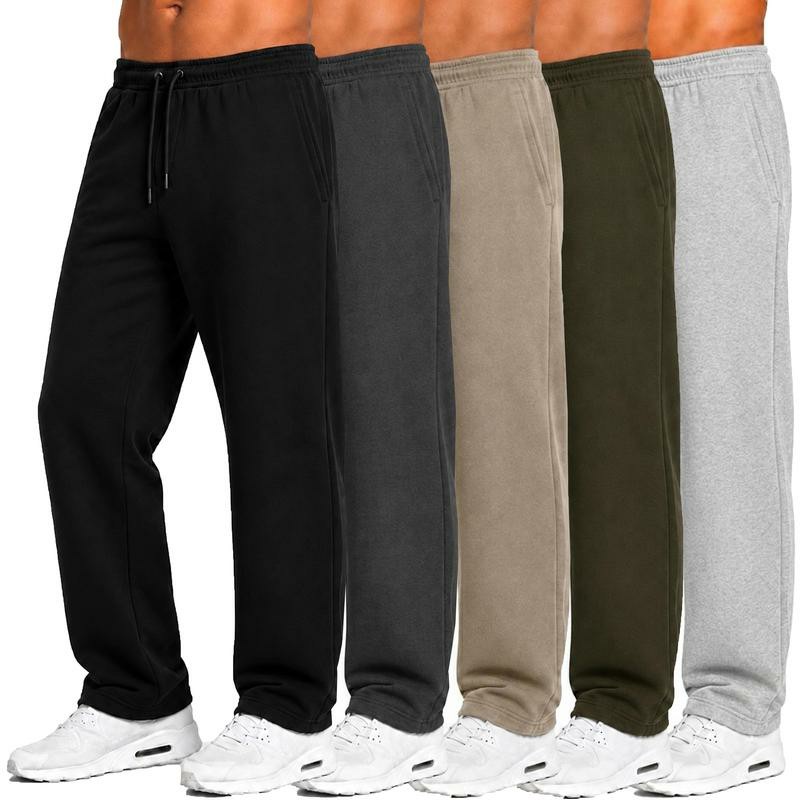 Men's 5-Pack Tech Fleece Performance Sweatpants – Open Bottom, Regular Fit with Pockets🔥BUY 5 FOR $23.99 | BEST VALUE: 5 FOR ONLY $23.99