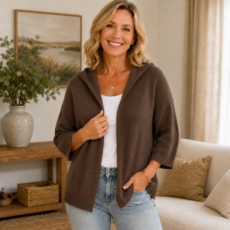 Hooded Open-Front Cardigan Women Cotton Blend 🔥 BUY 6 FOR $23.99 | BEST VALUE: 6 FOR ONLY $23.99