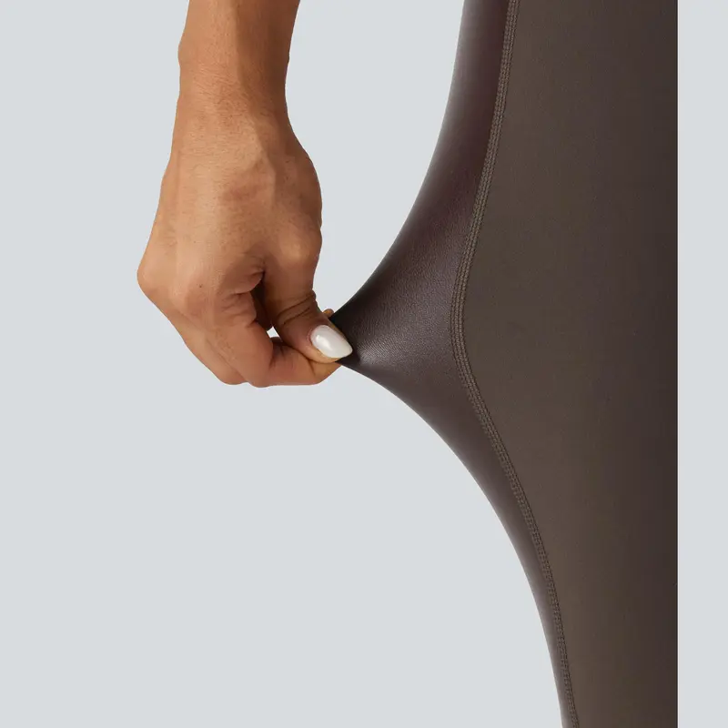 High Waisted Stretchy PU Tummy Control Yoga Leggings with Pocket🔥 BUY 7 FOR $17.99 | BEST VALUE: 11 FOR ONLY $24.99