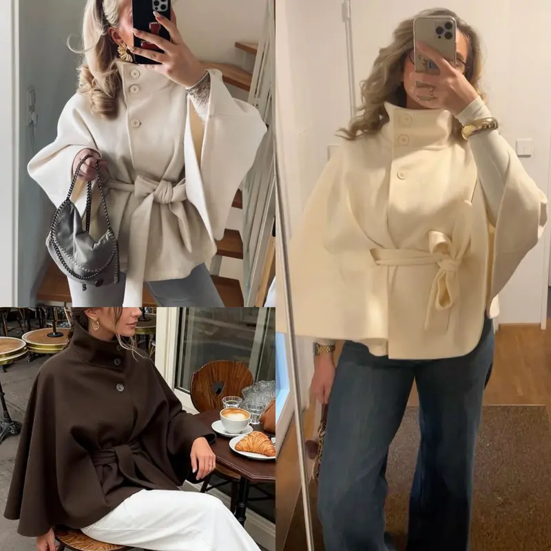 🧥 YeeZaa Women’s Wool Blend Poncho Pea Coat 🔥 BUY 3 FOR $19.99 | BEST VALUE: 3 FOR ONLY $19.99